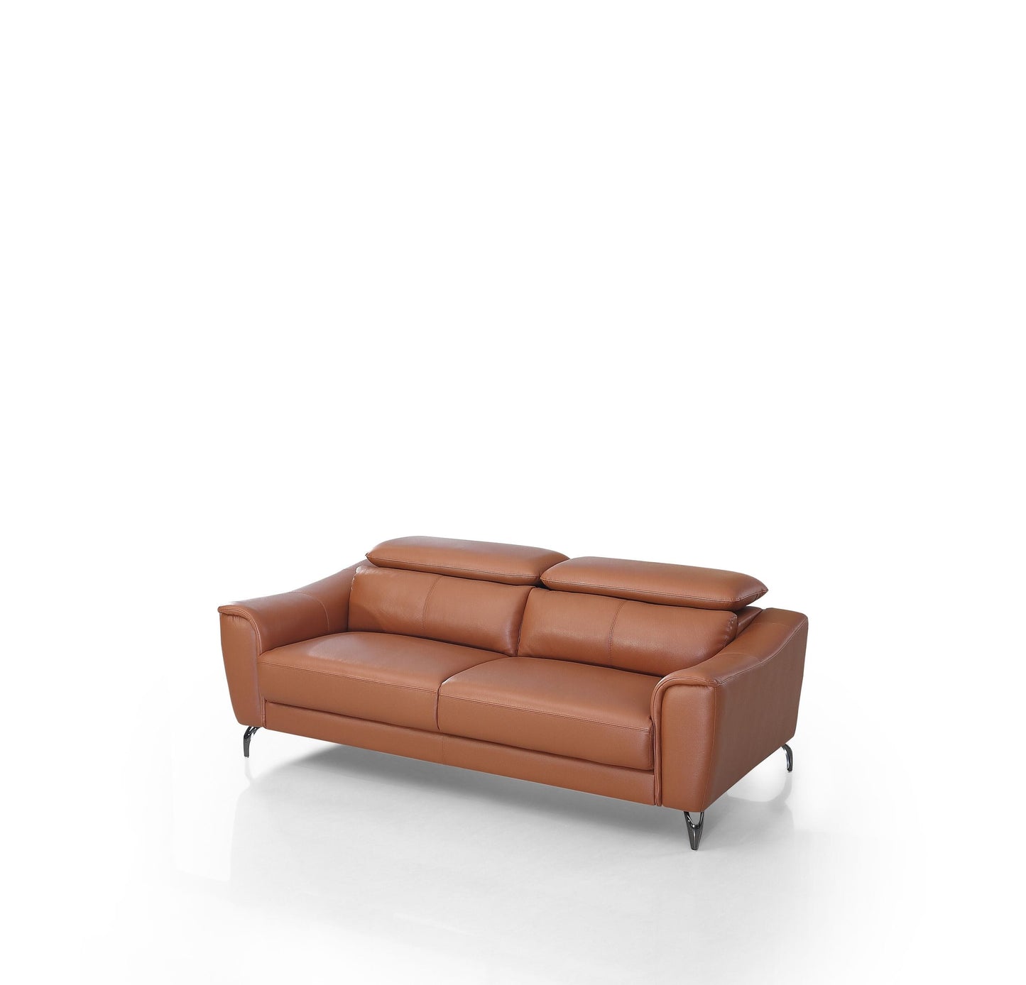 Divani Casa Danis - Modern Cognac Leather Brown Sofa