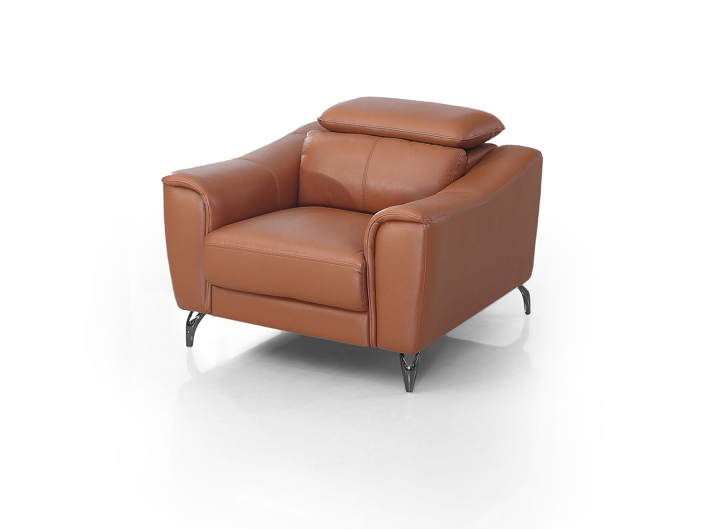 Divani Casa Danis - Modern Cognac Leather Brown Chair