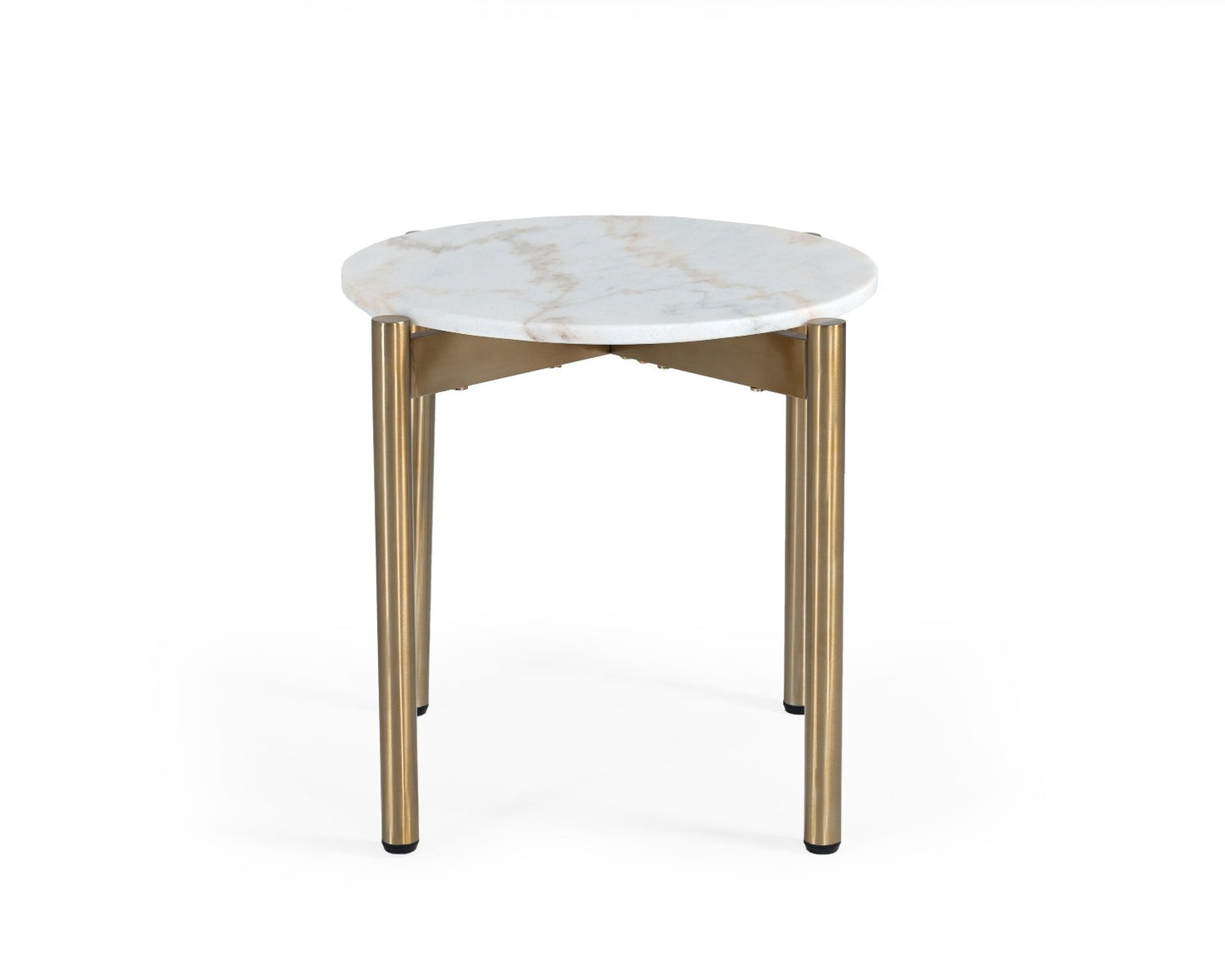 Modrest Denzel - White Marble + Gold End Table