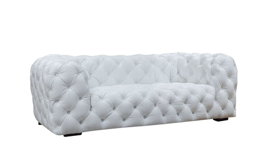 Divani Casa Dexter - Transitional White Full Italian Leather Sofa