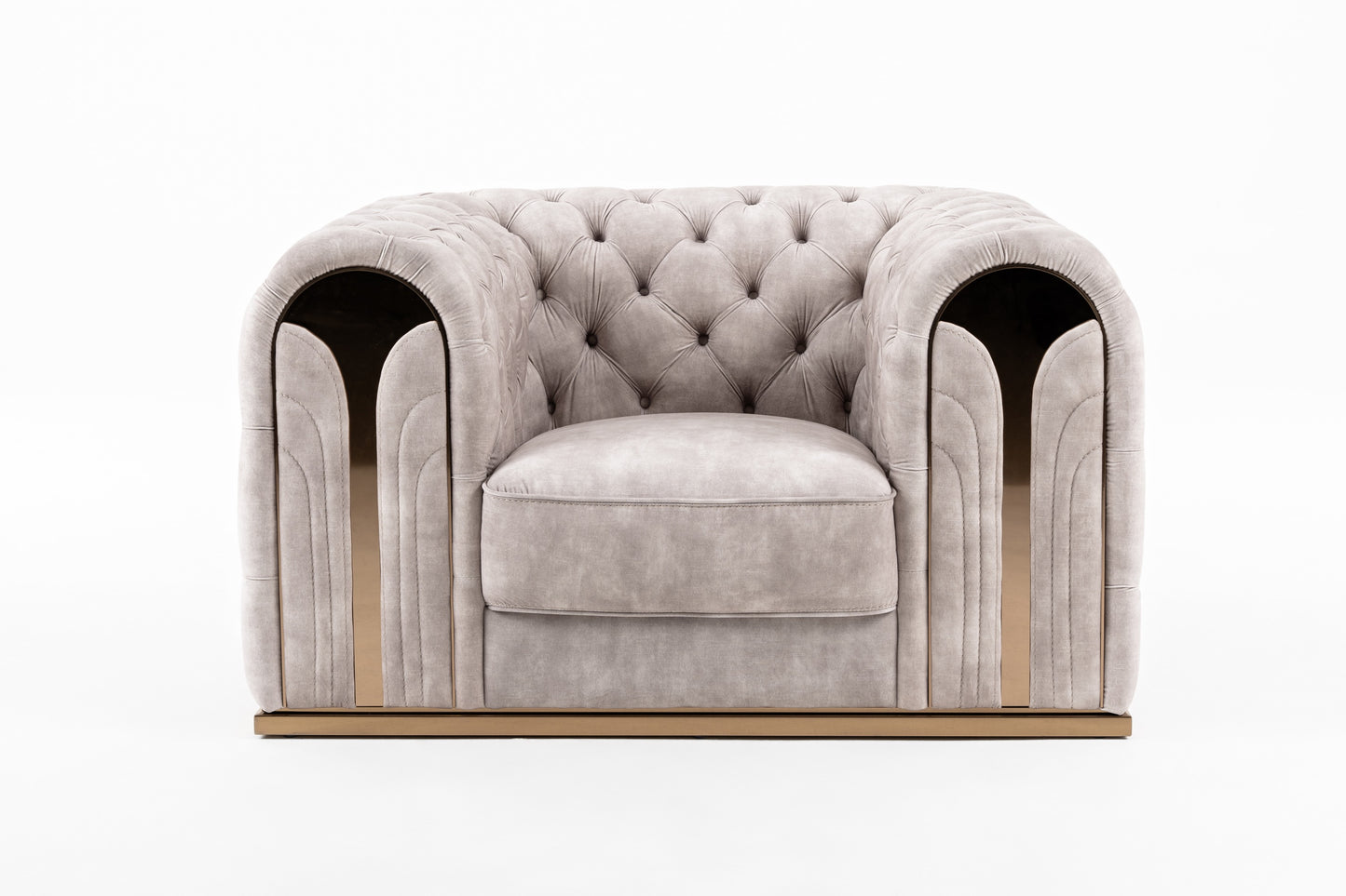 Divani Casa Dosie - Transitional Beige Velvet Chair