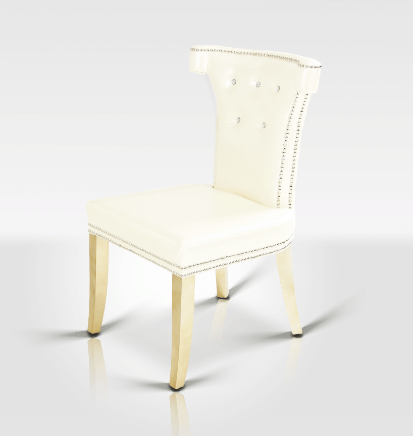 A&X Beatrice White Leather Dining Chair