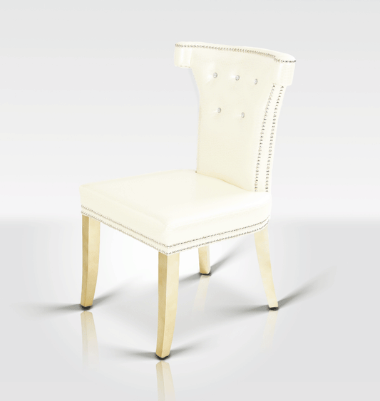 A&X Beatrice White Leather Dining Chair