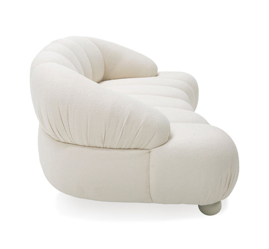 Divani Lulu White Fabric Loveseat Sofa