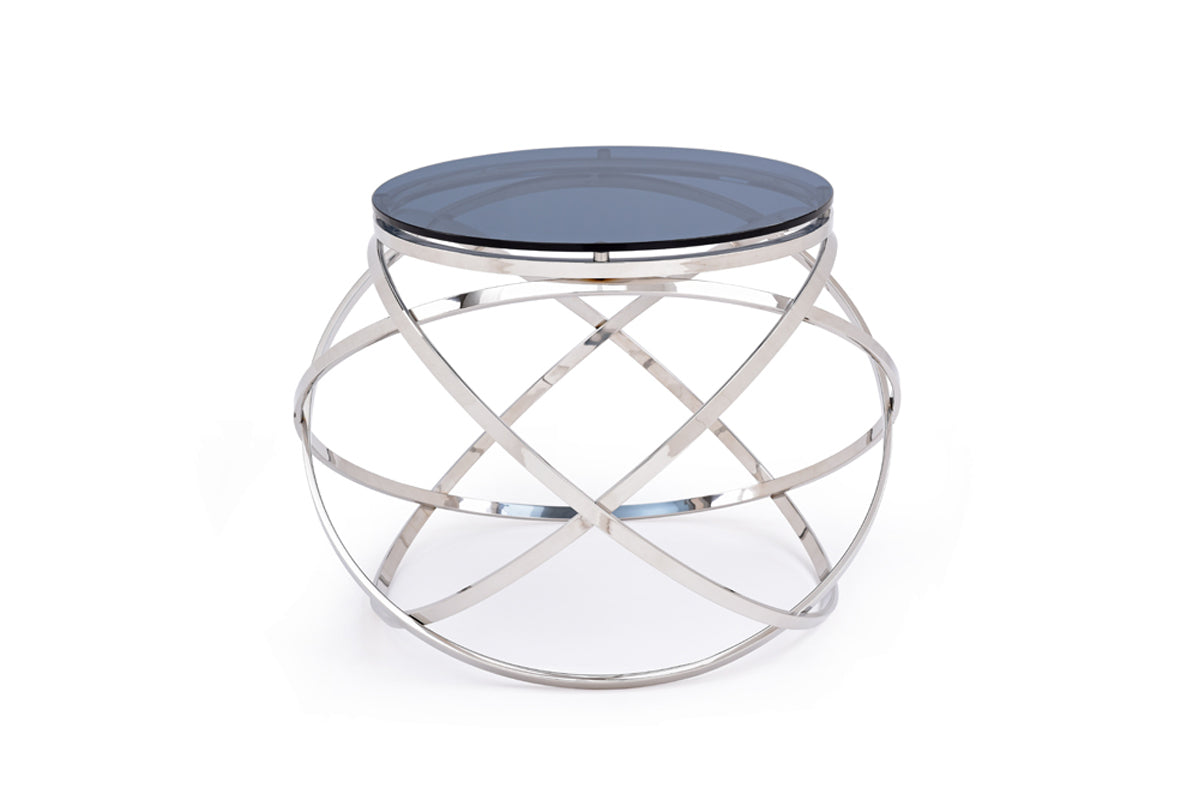 Modrest Tulare Contemporary Smoked Glass End Table