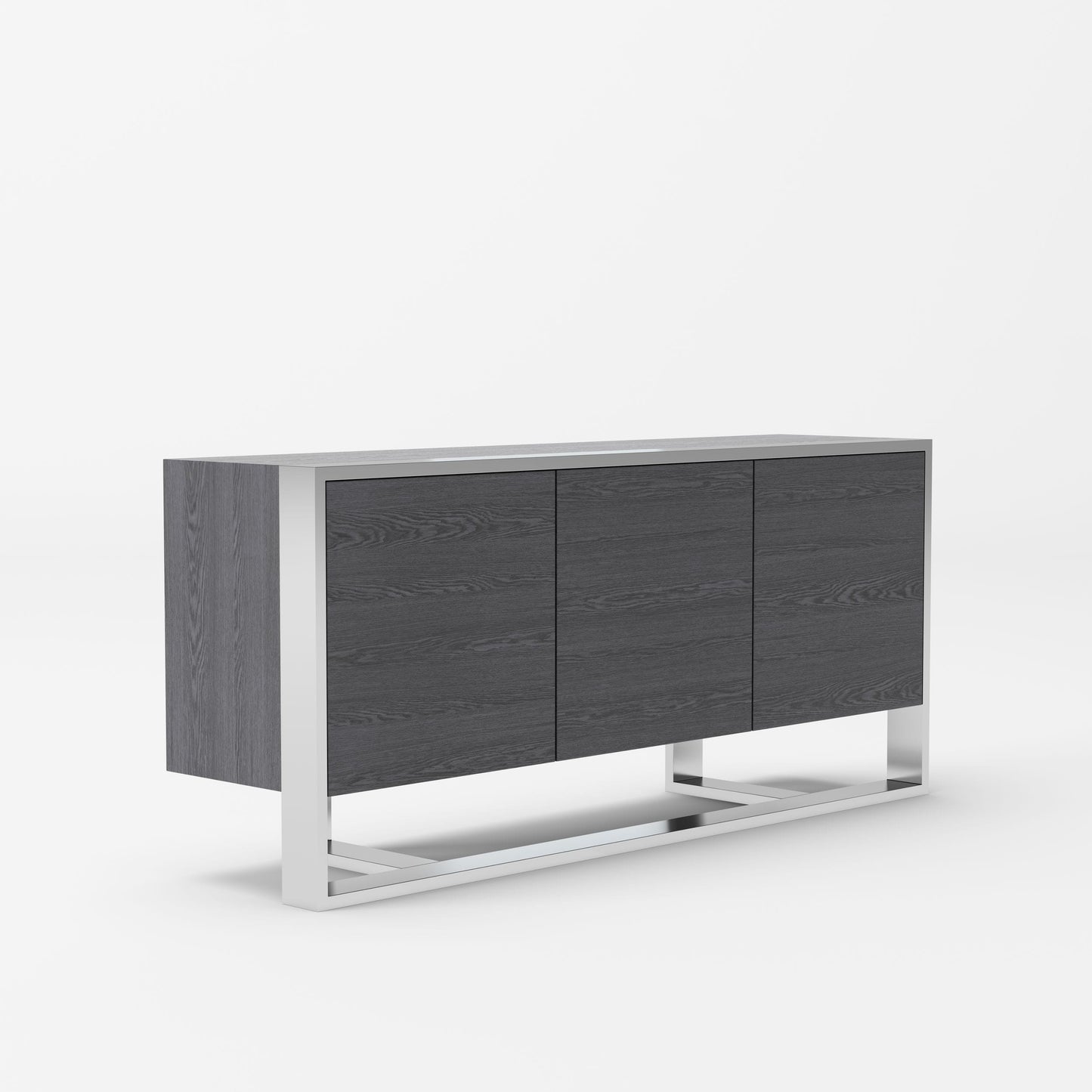 Modrest Fauna - Modern Elm Grey & Stainless Steel Buffet