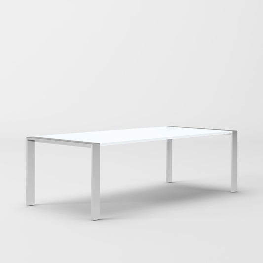 Modrest Fauna - Modern White High Gloss & Stainless Steel Chrome Dining Table