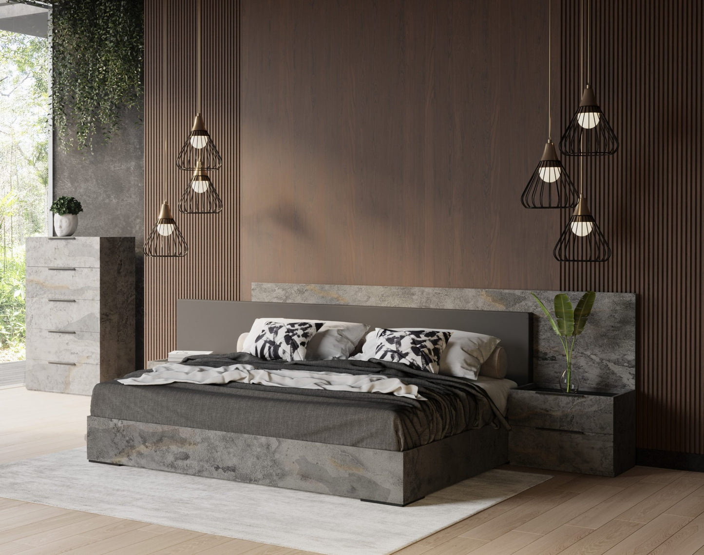 Gorgeous Modern Oxide Grey Bedroom Set
