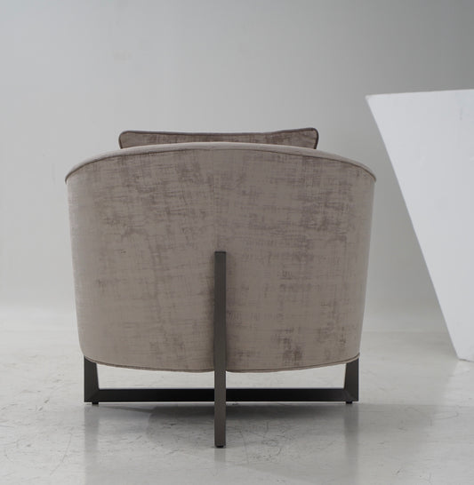 Modrest Forbis - Contemporary Light Grey Fabric Accent Chair