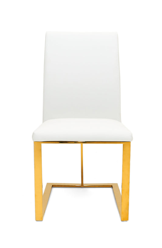 Modrest Frankie - Contemporary White & Gold Dining Chair