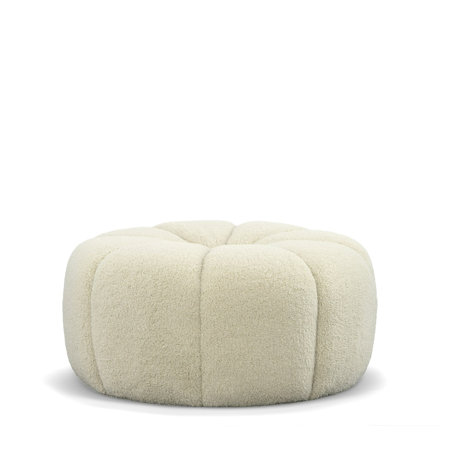 Divani Casa Gadson - Contemporary White Sherpa Ottoman