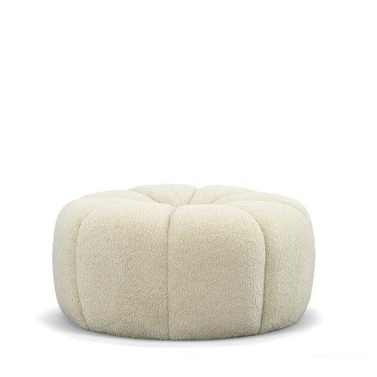 Divani Casa Gadson - Contemporary White Sherpa Ottoman