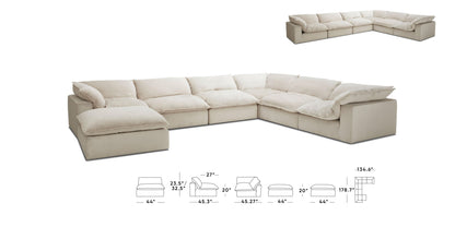 Modular Cloud like U Shaped Sectional Sofa