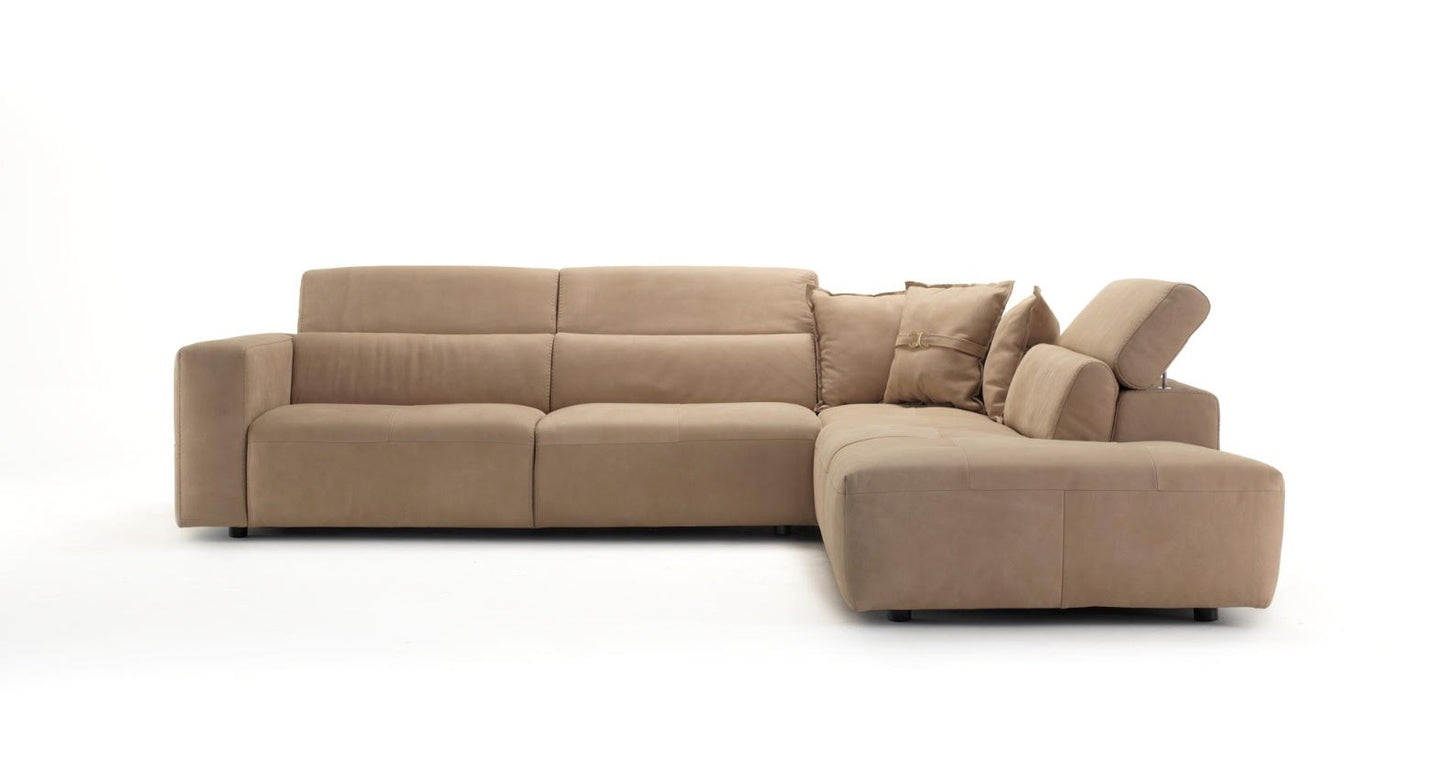 Lamod Italia Grande - Italian Desert Leather Right Facing Chaise Sectional Sofa