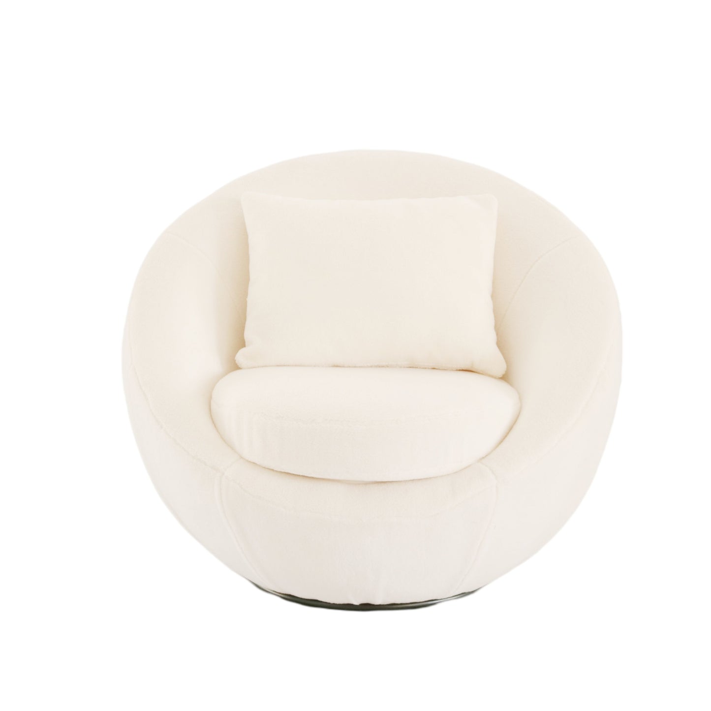 Modrest Gypsum - Modern White Swivel Accent Chair