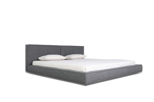 Modrest Haven - Eastern King Modern Grey Fabric Bed