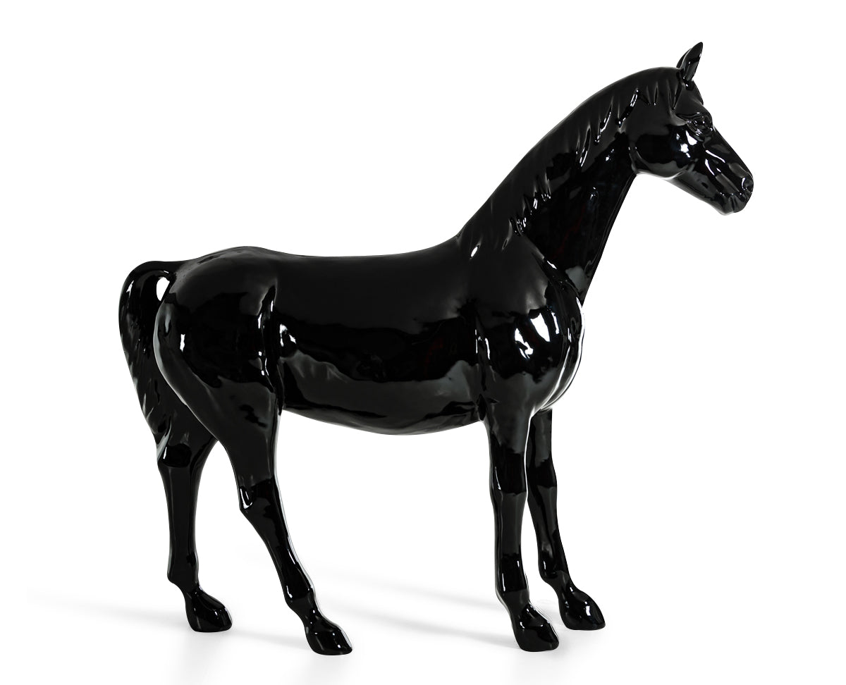 Modrest Black Full Size Horse Sculpture