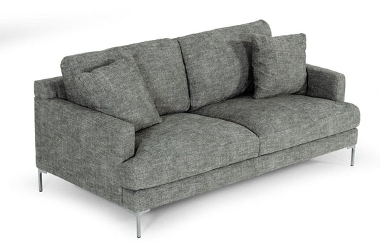 Divani Casa Janina - Modern Dark Grey Fabric Sofa