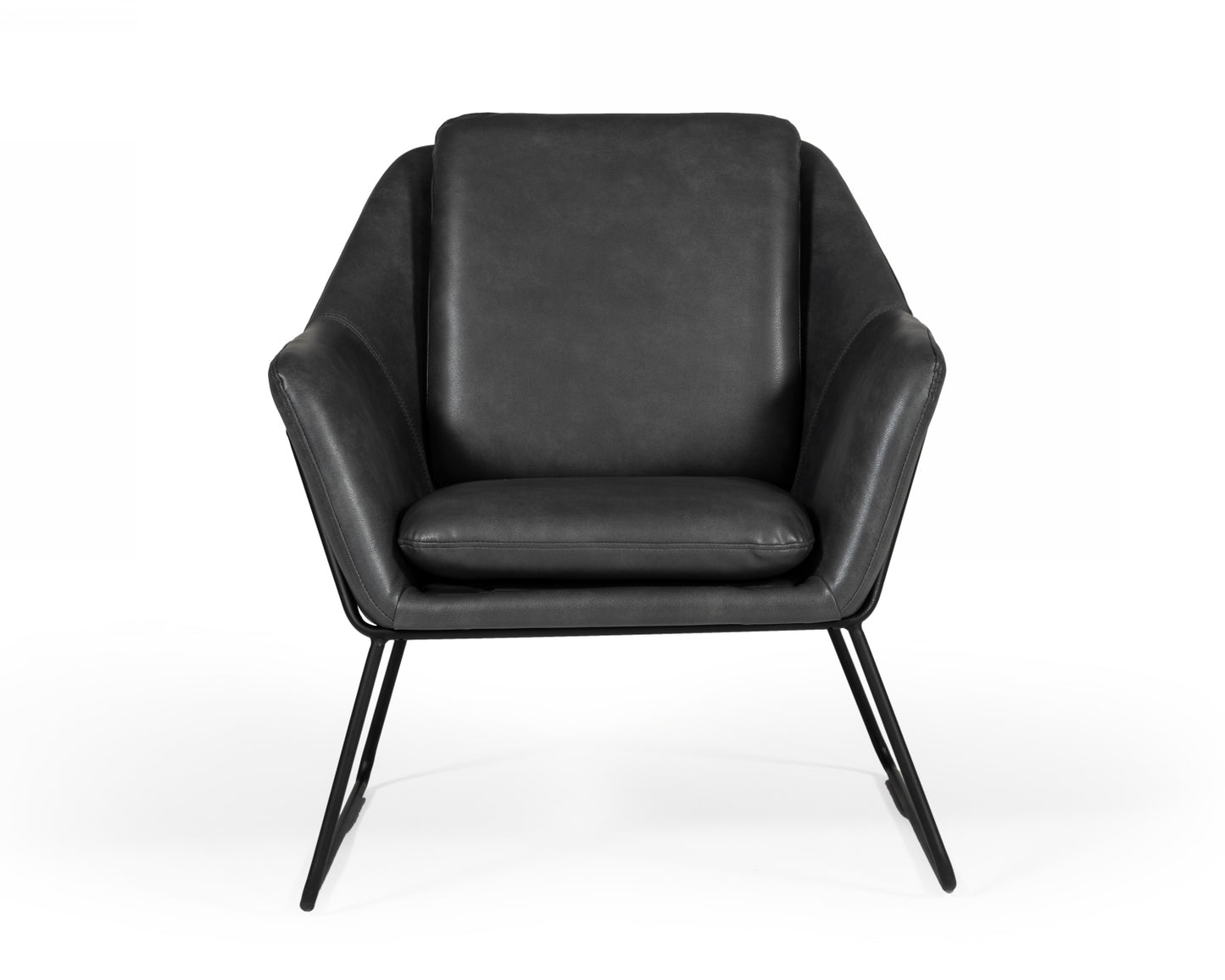 Modrest Jennifer - Industrial Dark Grey Eco-Leather Accent Chair