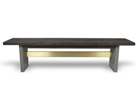 Modrest June - Modern Dark Grey Concrete & Walnut Dining Bench