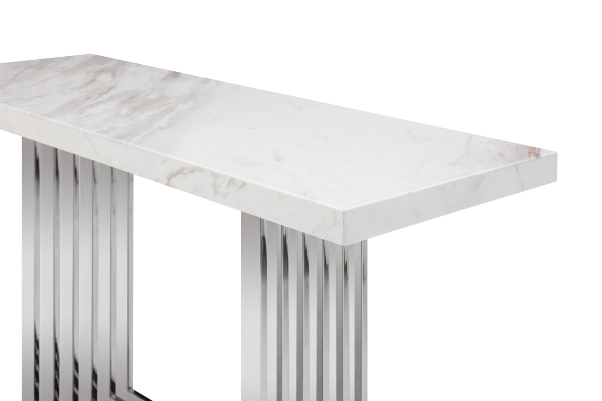 Modrest Kingsley Modern Marble & Stainless Steel Console Table