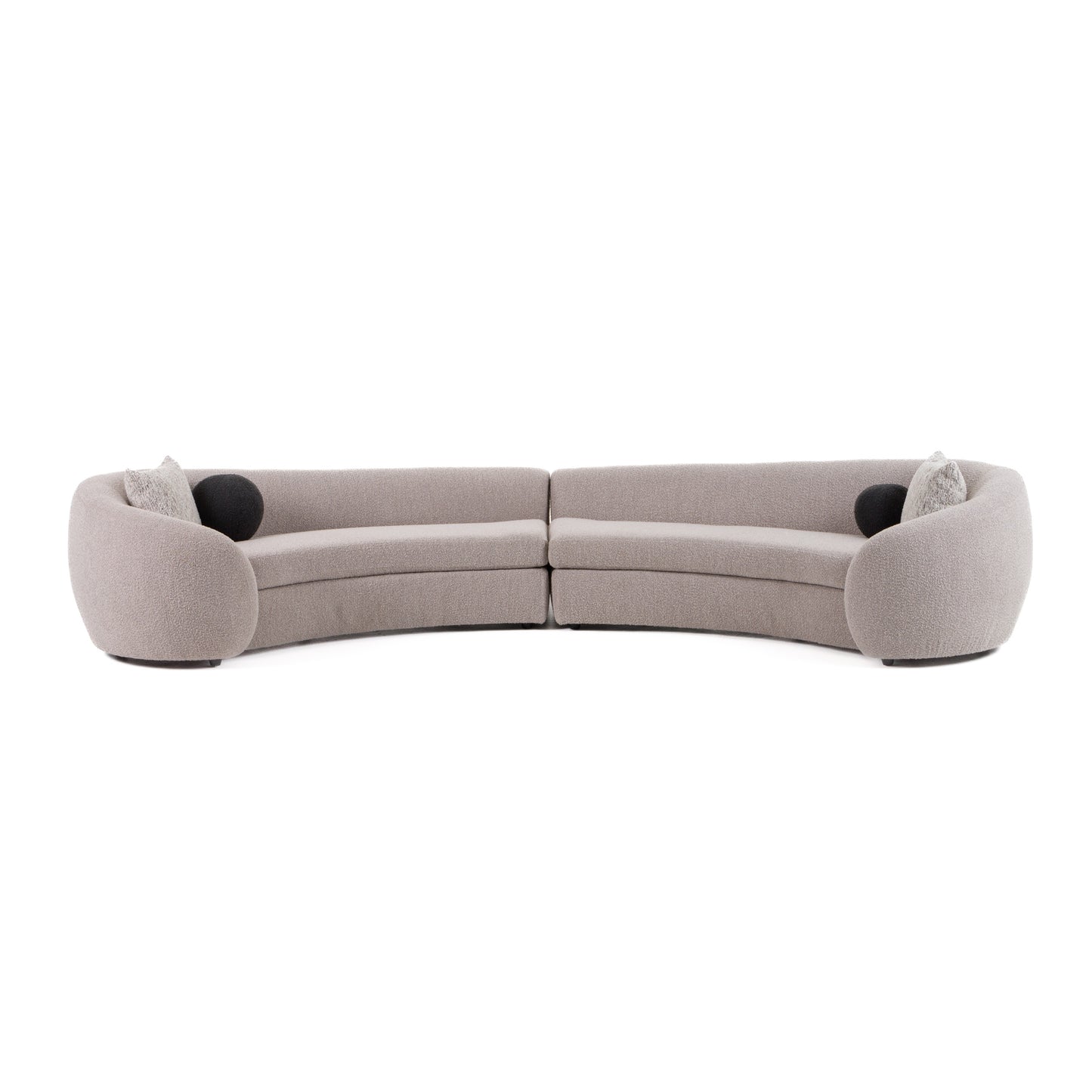 Modrest - Kilmer Modern Grey Curved Fabric Sectional Sofa