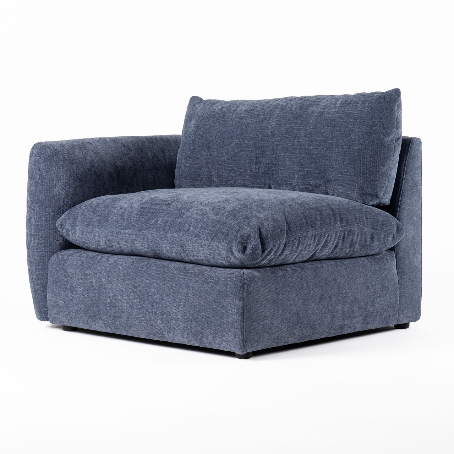 Divani Casa Kinsey - Modern Blue Fabric Modular Left Facing Seat