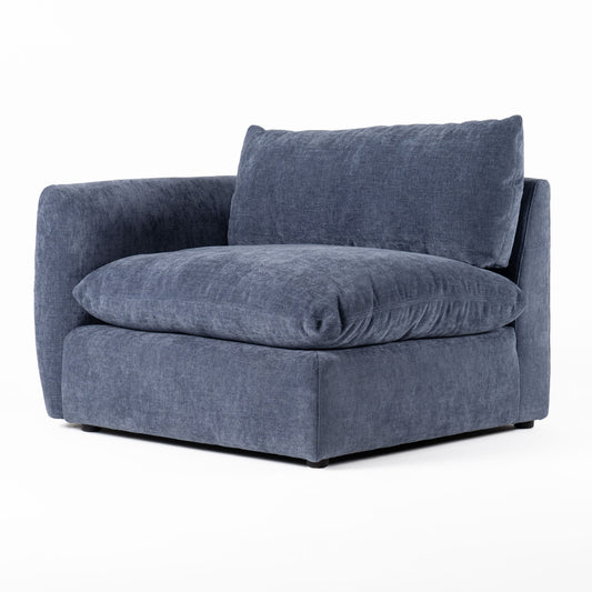 Divani Casa Kinsey - Modern Blue Fabric Modular Left Facing Seat