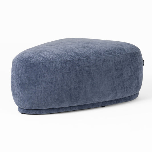Divani Casa Kinsey - Modern Blue Large River Rock Ottoman