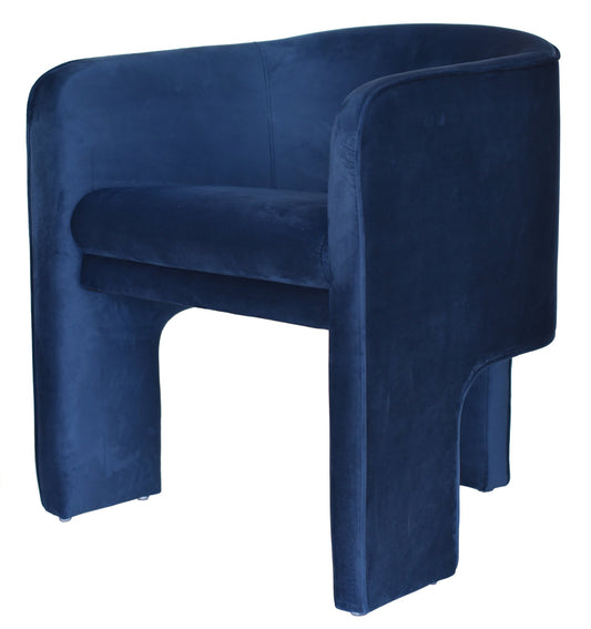 Modrest Kyle - Modern Blue Velvet Accent Chair