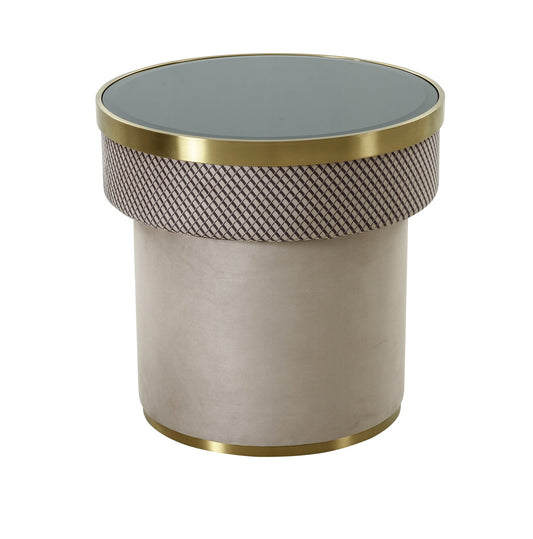 Modrest Larry - Glass + Gold Accent End Table