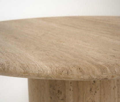 Modern Travertine Marble Round Coffee Table