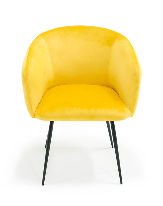 Modrest Luzerne - Modern Yellow Velvet Dining Chair