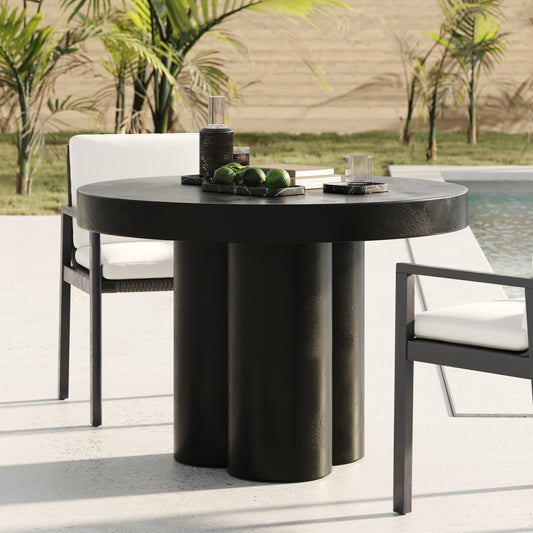 Modrest Bruni - Modern Black Concrete Round Dining Table