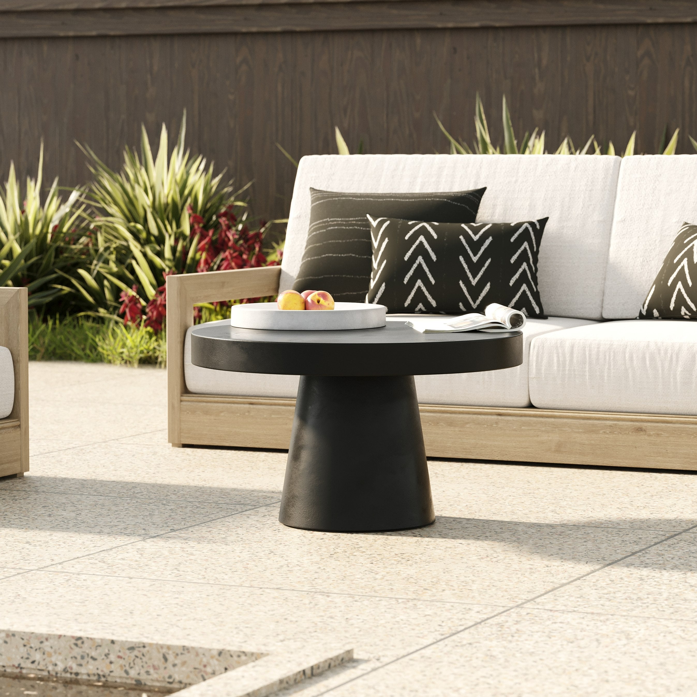 Modrest Desoto - Modern Black Concrete Round Coffee Table – JR Furnishings
