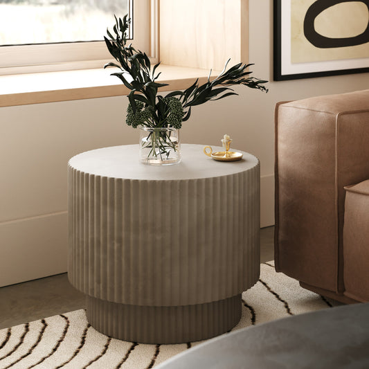 Modrest Gruver - Modern Grey Concrete End Table