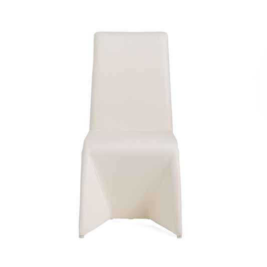 Nisse - Contemporary White Leatherette Dining Chair (Set of 2)