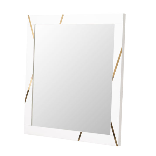 Modrest Nixa - Modern White & Gold Mirror