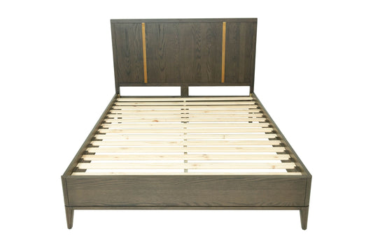 Modrest Oakley - Mid-Century Queen Size Dark Brown Bed