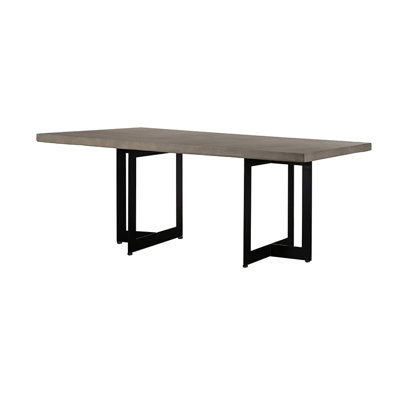 Modrest Sharon Modern Concrete & Black Metal Dining Table