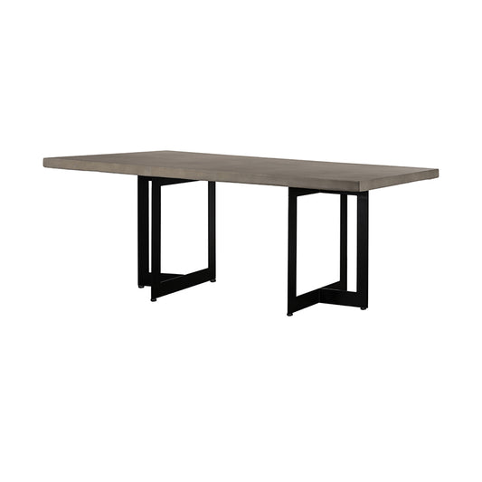 Modrest Sharon Modern Concrete & Black Metal Dining Table