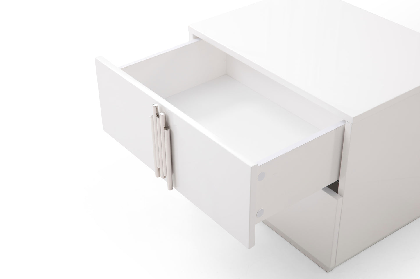 Modrest Token - Modern White + Stainless Steel Bedroom Set