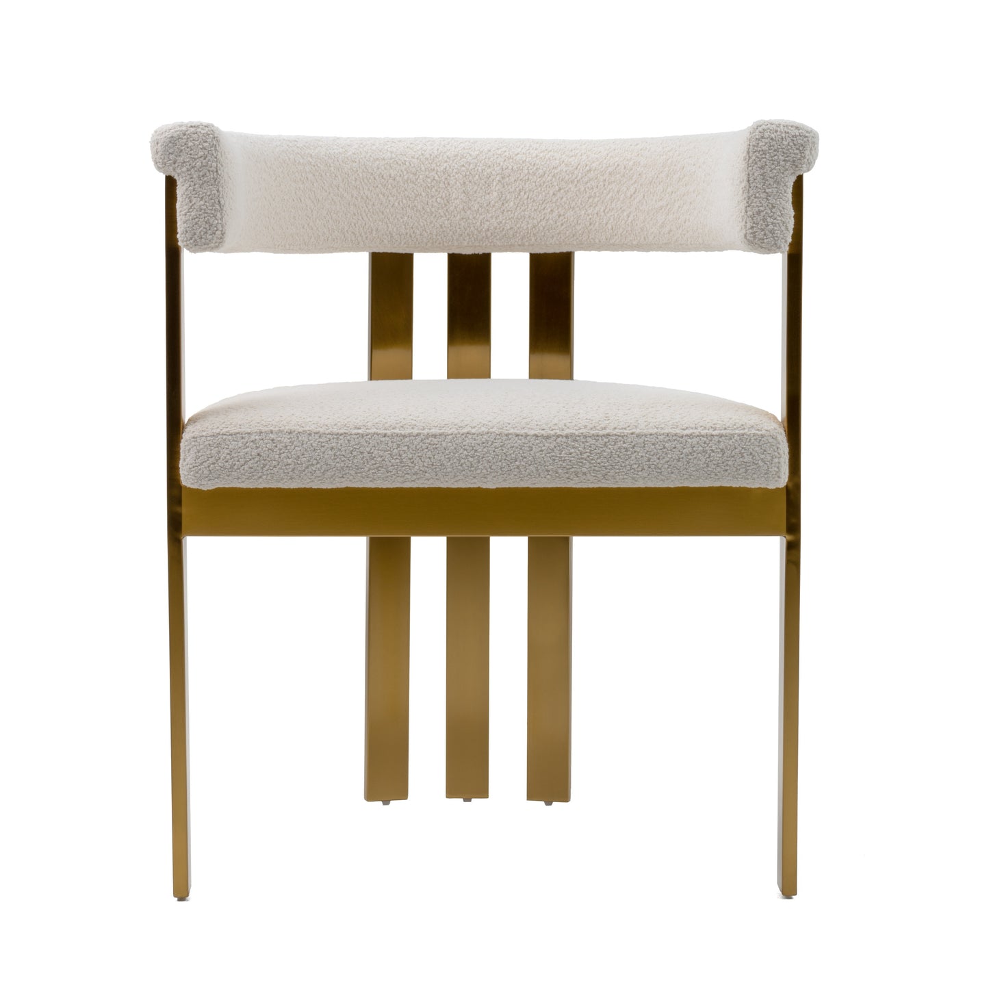 Modrest Pontiac - Modern Beige Sherpa + Gold Dining Chair