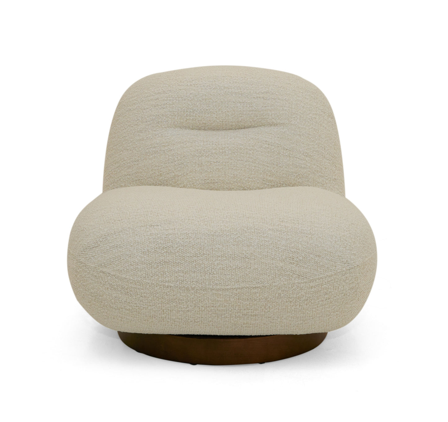 Modrest Renee - Modern Cream Fabric Swivel Chair