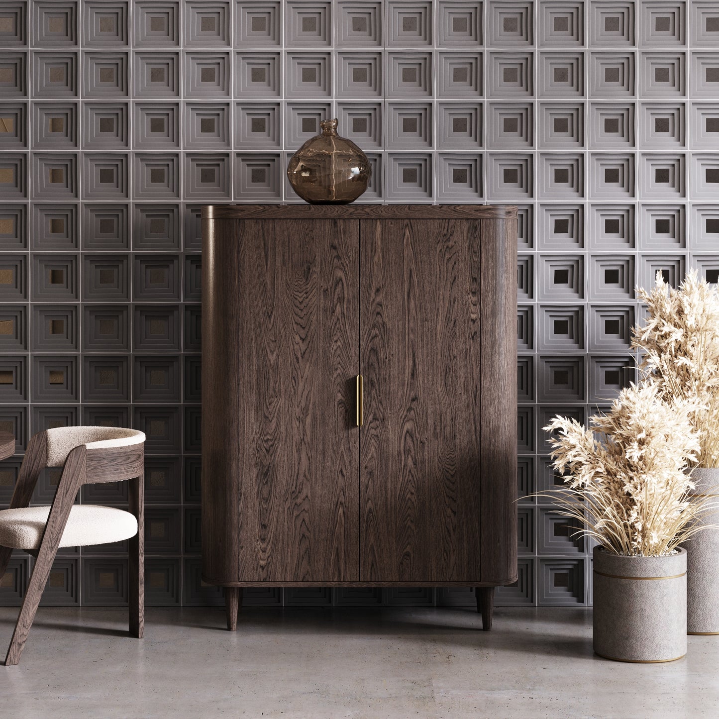 Modrest Richmond - Modern Brown Rounded Tall Buffet