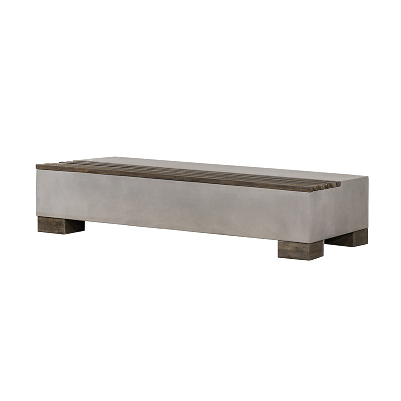 Modrest Delaware Modern Concrete & Acacia Rectangular Coffee Table