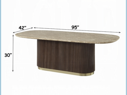 Jag 95" Flutted Base Quartz Dining Table