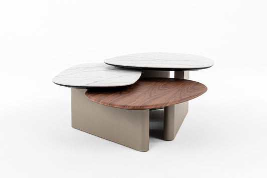 Modrest Robson - Modern Ceramic + Walnut Coffee Table