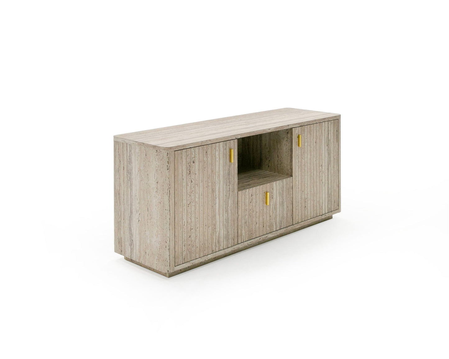 Luna Travertine Finish Gold File Cabinet