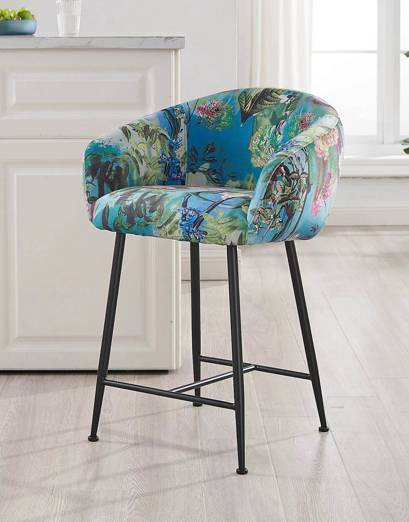 Modrest Roxann - Modern Counter Stool in Funky Velvet